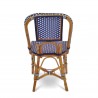 Chaise en Rotin - Lyon Carrés Bleu Marine/Blanc