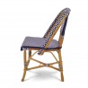 Chaise en Rotin - Lyon Carrés Bleu Marine/Blanc