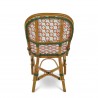 Chaise en Rotin - Biarritz Fleurs Blanc/Vert/Orange