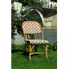 Chaise en Rotin - Biarritz Fleurs Blanc/Vert/Orange