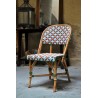 Chaise en Rotin - Biarritz Fleurs Blanc/Vert/Orange