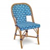 Chaise en Rotin - Saint Tropez Croix Bleu Clair/Bleu Marine/Blanc