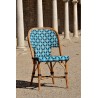 Chaise en Rotin - Saint Tropez Croix Bleu Clair/Bleu Marine/Blanc