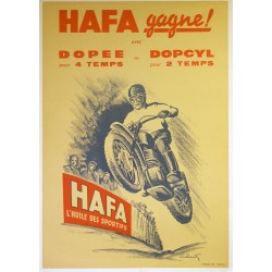 Aff. 56x80cm - HAFA Gagne, l'huile des sportifs Motard