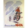 Aff. 56x76cm - Huile Igol Motocycliste