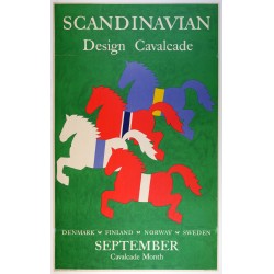 Aff. 61x98cm - Scandinavian Design Cavalcade (Chevaux)