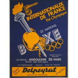 Aff. 60x80cm - Les cinquièmes Internationaux de France Delpeyrat Foie Gras (Boxe)