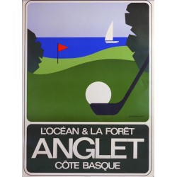 Aff. 54x73cm - Anglet Golf L'océan et la Forêt