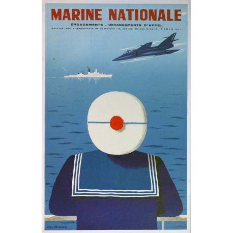 Aff. 62x99cm - Marine Nationale Marin Engagements devancements d'appels