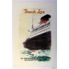 Aff. 38x59cm - French Line An Unsurpassed Luxury Service Southampton New York