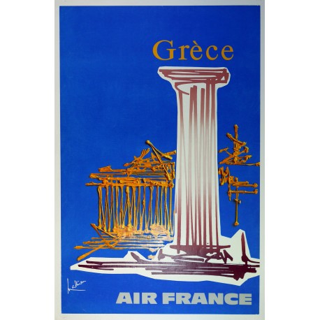 Aff. 60x99cm - Air France Grèce