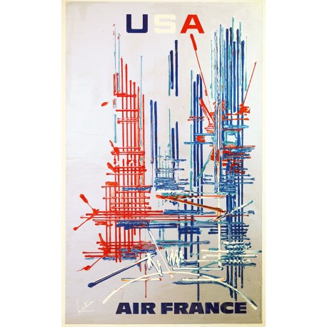 Aff. 60x99cm - Air France USA