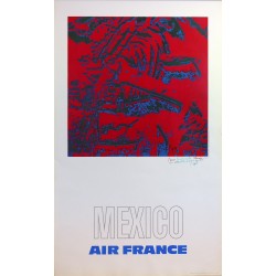 Aff. 60x100cm - Air France Mexico dédicassée par l'auteur