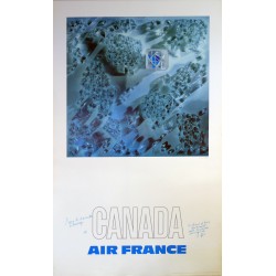 Aff. 60x100cm - Air France Canada dédicassée par l'auteur