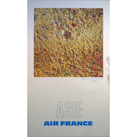 Aff. 60x100cm - Air France Asie dédicassée par l'auteur