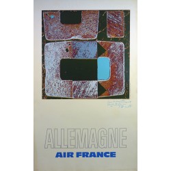Aff. 60x100cm - Air France Allemagne dédicassée par l'auteur