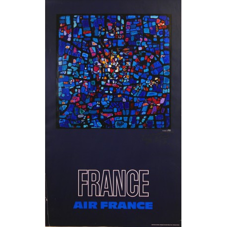 Aff. 60x100cm - Air France France dédicassée par l'auteur