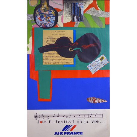 Aff. 60x100cm - Air France Joie Festival de la vie