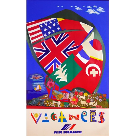 Aff. 60x100cm - Air France Vacances