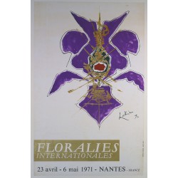 Aff. 62x99cm - Floralies internationales Nantes 23 avril 6 mai 1971 Nantes