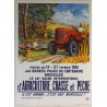 Aff. 60x80cm - 40eme Salon international agriculture Chasse et Peche Bruxelles 14 au 21 Février 1960