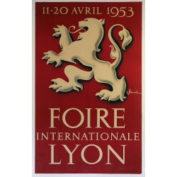 Aff. 60x97cm - Foire internationale de Lyon 11 au 20 Avril 1953