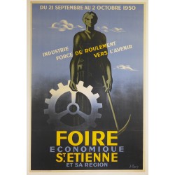 Aff. 80x119cm - Foire Economique Saint Etienne 21 Septembre 2 Octobre 1950