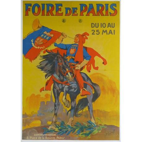 Aff. 69x100cm - Foire de Paris du 10 au 25 mai 1920