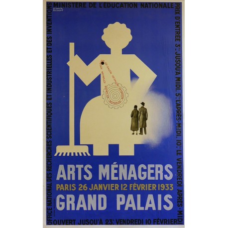 Aff. 61x99cm - Arts Ménagers Paris 29 Janvier 12 février 1933 Grand Palais