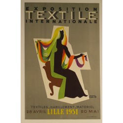 Aff. 38x60cm - Exposition Textile Internationale Lille 1951