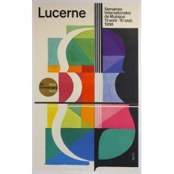 Aff. 63x102cm - Suisse Lucerne Semaines internationales de musique 1958