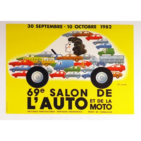 Aff. 53x38cm - 63ème Salon de l'Auto et de la Moto 30 septembre 10 octobre 1982