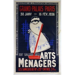 Aff. 60x96cm - 13ème Salon des Arts Ménagers 1936 Paris