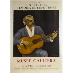 Aff. 54x77cm - Galerie Les Peintres Témoins de leur Temps Musée Galliera Portrait de Brassens