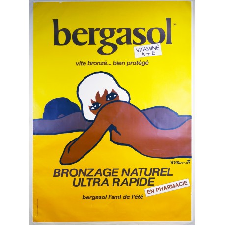 Aff. 122x173cm - Bergasol Crême Bronzage Naturel Ultra Rapide