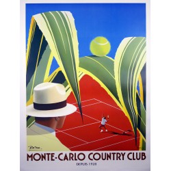 Aff. 106x142cm - Monte Carlo Country Club depuis 1928 (signée par l'auteur)