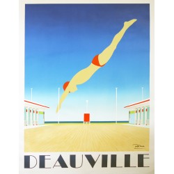 Aff. 117x152cm - Deauville Plongeur (signée par l'auteur)