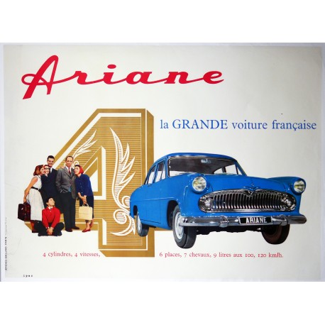 Aff. 157x116cm - Ariane la Grande Voiture Française