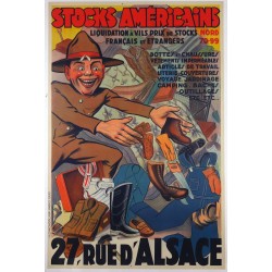 Aff. 98x147cm - Stocks Américains 27 rue d'Alsace