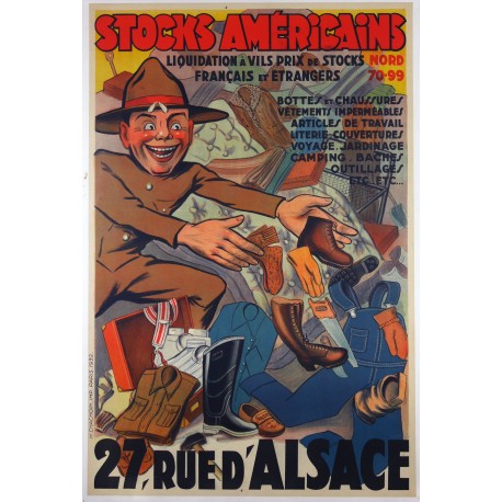 Aff. 98x147cm - Stocks Américains 27 rue d'Alsace