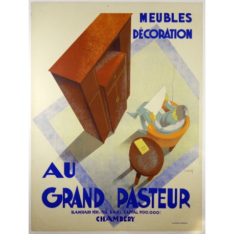 Aff. 119x159cm - Meubles Au Grand Pasteur Chambéry Blanchard Père et Fils
