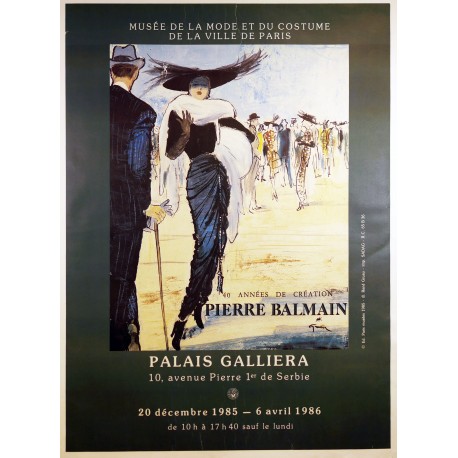 Aff. 112x154cm - Musée de la mode et du costume de Paris 40 années de création Pierre Balmain