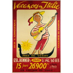 Aff. 99x149cm - Vacances en Italie près de Venise Soleil Club Privé