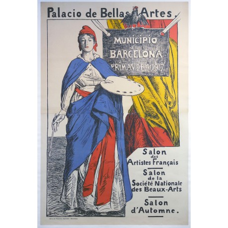 Aff. 96x147cm - Palacio de Bellas Artes Municipio de Barcelona Prima Vera 1917