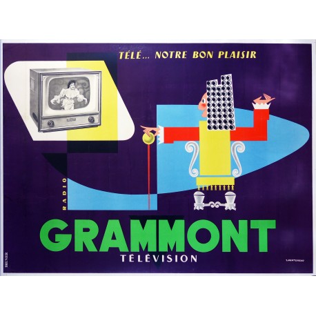 Aff. 154x113cm - Grammont Télévision Télé Notre bon plaisir