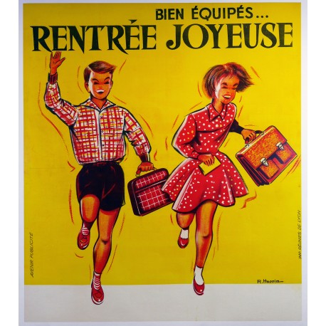 Aff. 113x133cm - Bien Equipées Rentrée Joyeuse