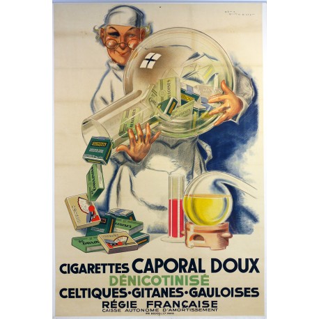 Aff. 97x145cm - Cigarettes Caporal Doux Celtiques Gitanes Gauloises