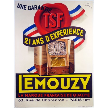 Aff. 116x158cm - TSF Lemouzy La Marque Française de Qualité