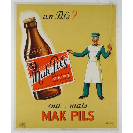 Aff. 48x58cm - Mak Pils Un Pils oui mais Mak Pils