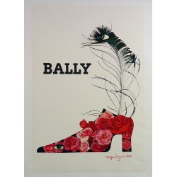 Aff. 40x60cm - Bally Chaussure à fleurs